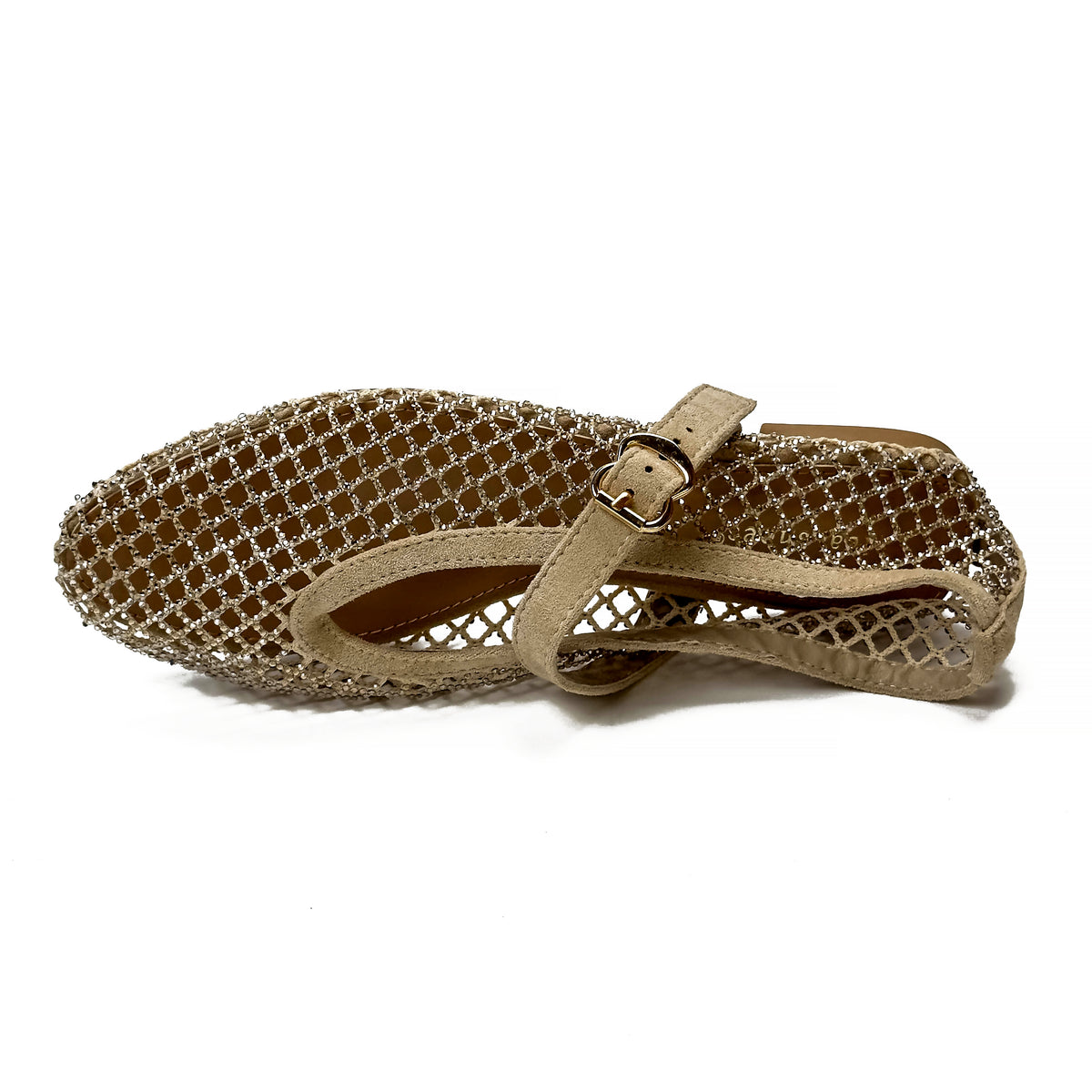 Ballerines Mary Jane en Mesh à Strass