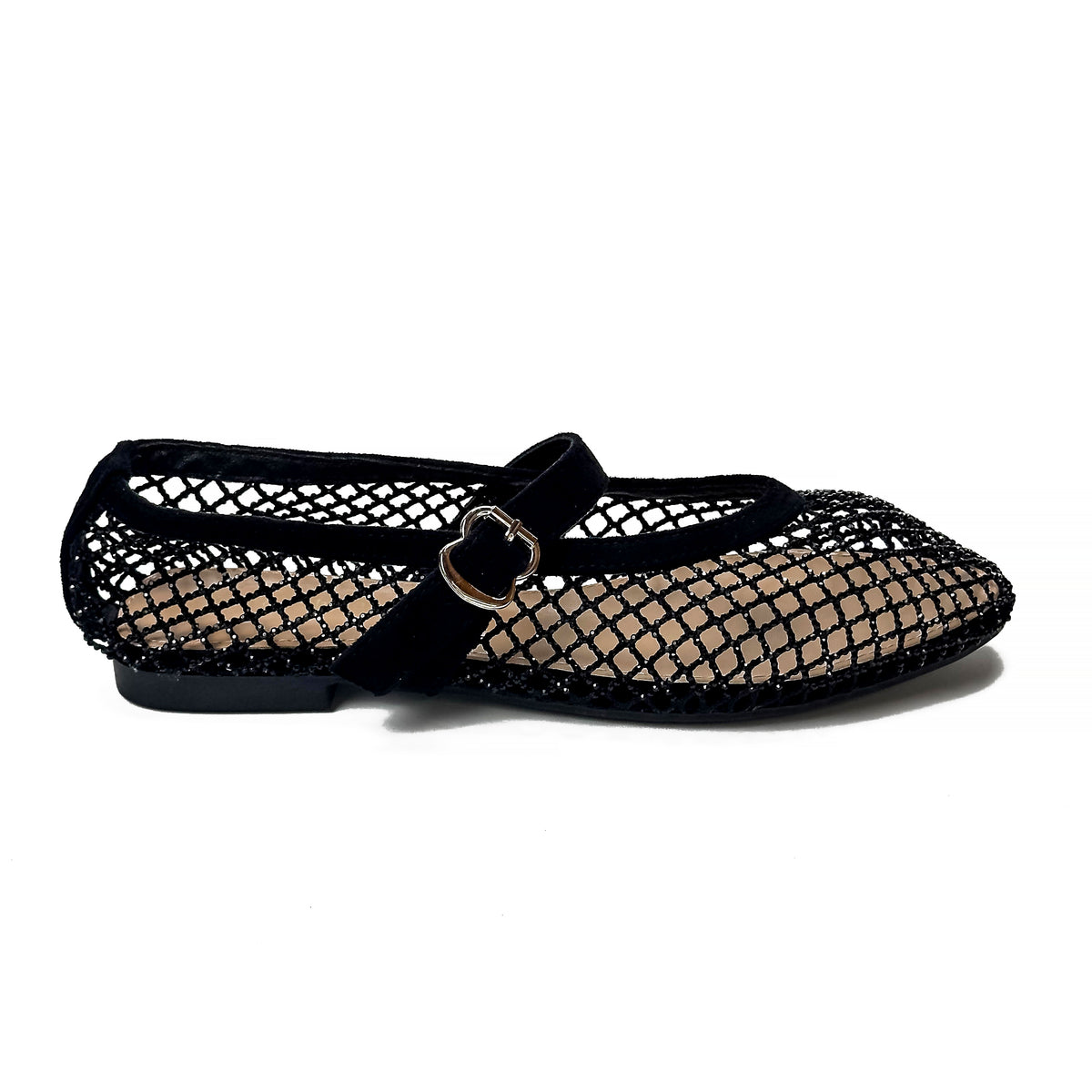 Ballerines Mary Jane en Mesh à Strass