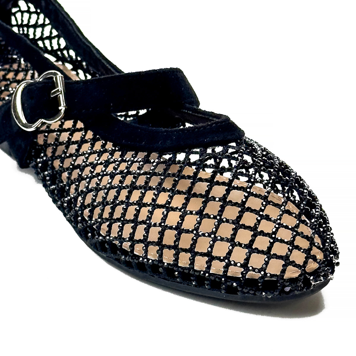 Ballerines Mary Jane en Mesh à Strass