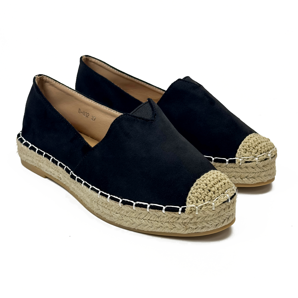 Espadrilles Plates Femmes en Suédine & Jute Tressé