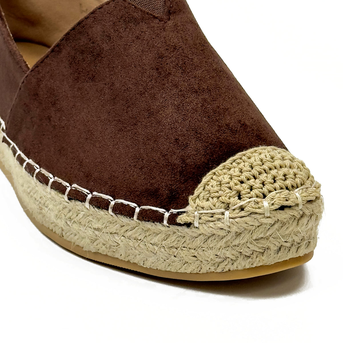 Espadrilles Plates Femmes en Suédine & Jute Tressé