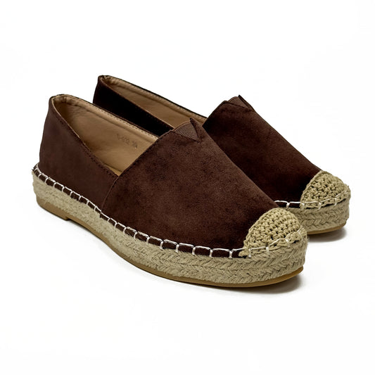 Espadrilles Plates Femmes en Suédine & Jute Tressé