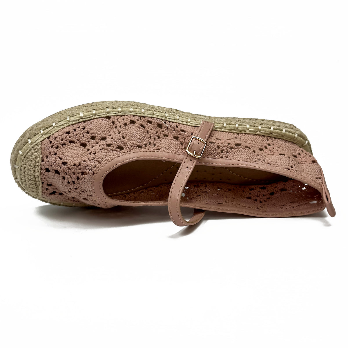 Espadrilles Ballerines Style Mary Jane en Crochet Crocheté