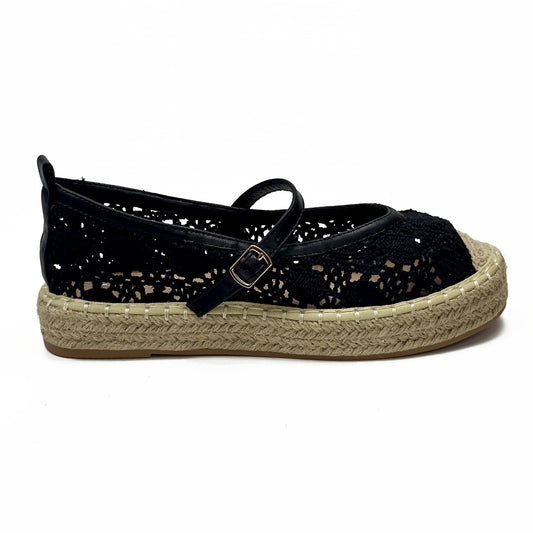 Espadrilles Ballerines Style Mary Jane en Crochet Crocheté