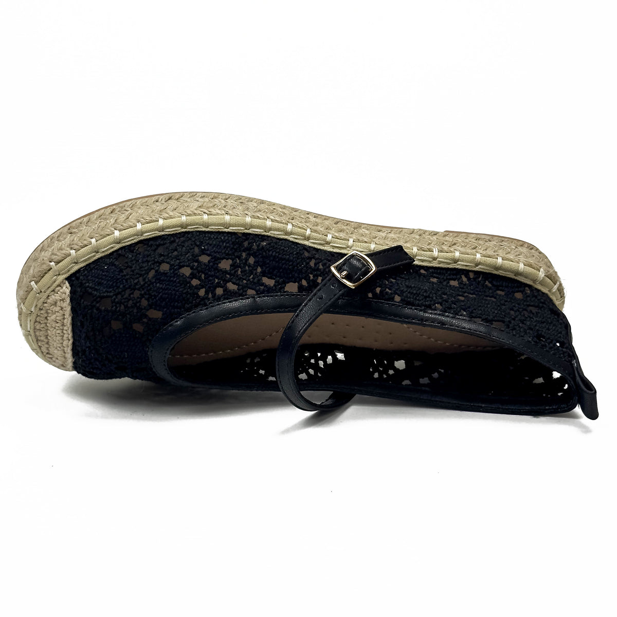 Espadrilles Ballerines Style Mary Jane en Crochet Crocheté