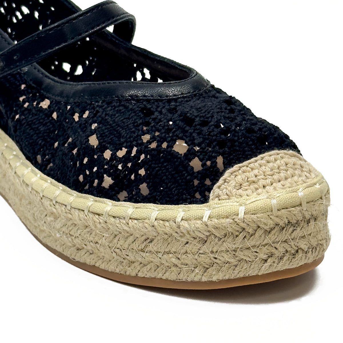 Espadrilles Ballerines Style Mary Jane en Crochet Crocheté