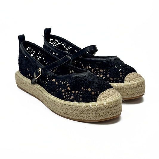 Espadrilles Ballerines Style Mary Jane en Crochet Crocheté