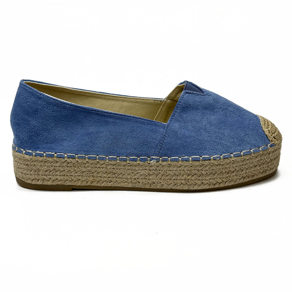 Espadrilles Compensées Plates en Suédine