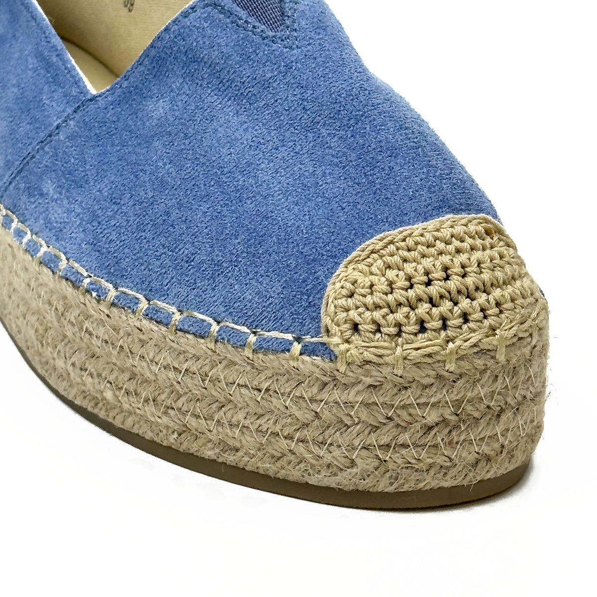 Espadrilles Compensées Plates en Suédine