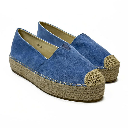 Espadrilles Compensées Plates en Suédine