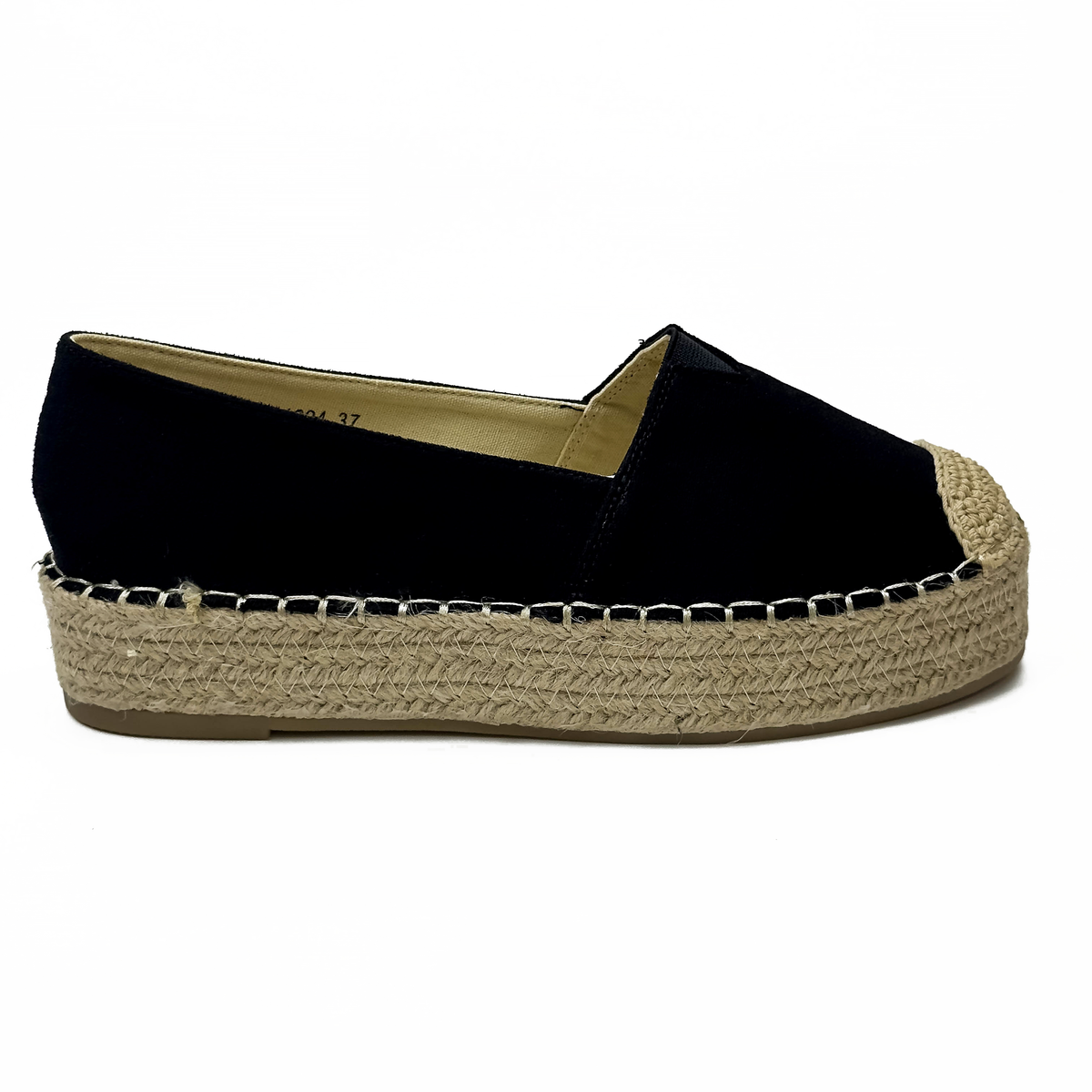 Espadrilles Compensées Plates en Suédine