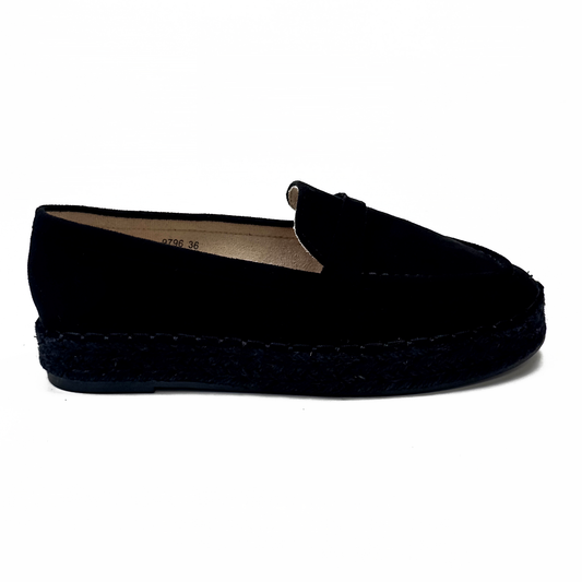 Espadrilles Mocassins en Suédine Noir