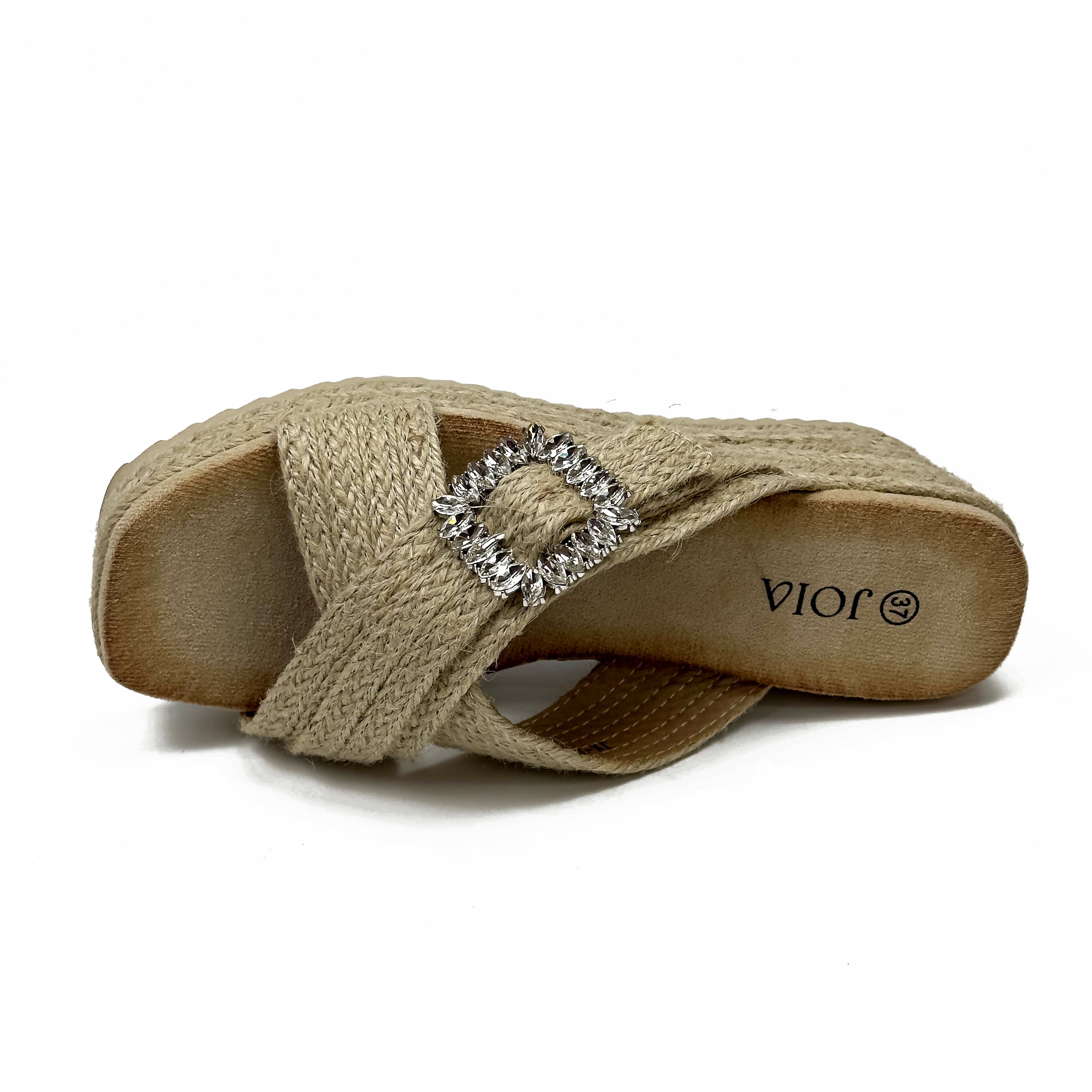 Sandales Compensées Mules Bohème & Strass