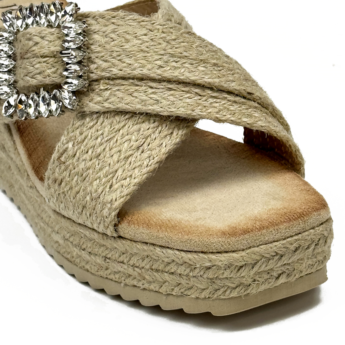 Sandales Compensées Mules Bohème & Strass