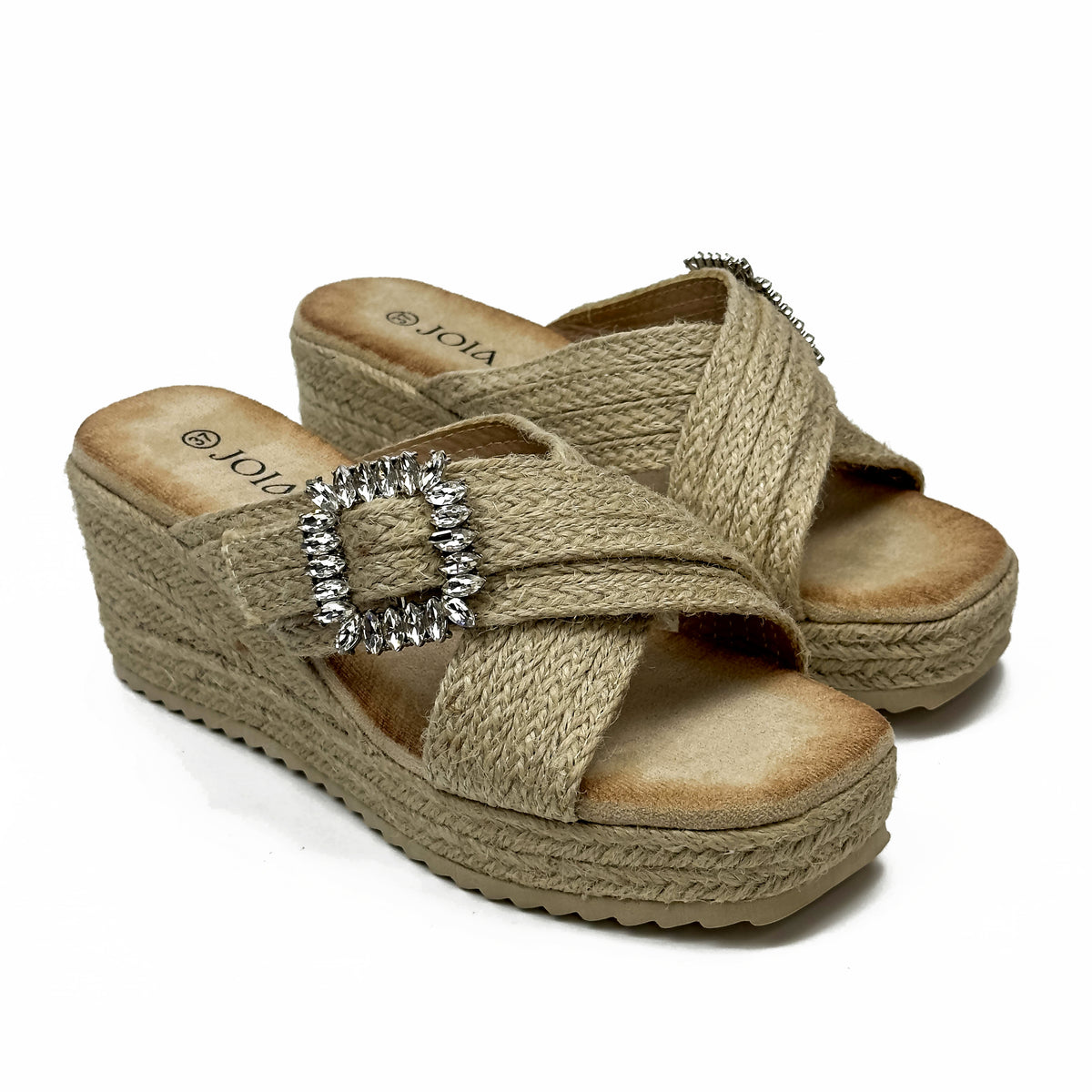 Sandales Compensées Mules Bohème & Strass