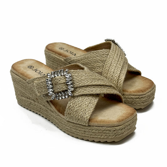 Sandales Compensées Mules Bohème & Strass
