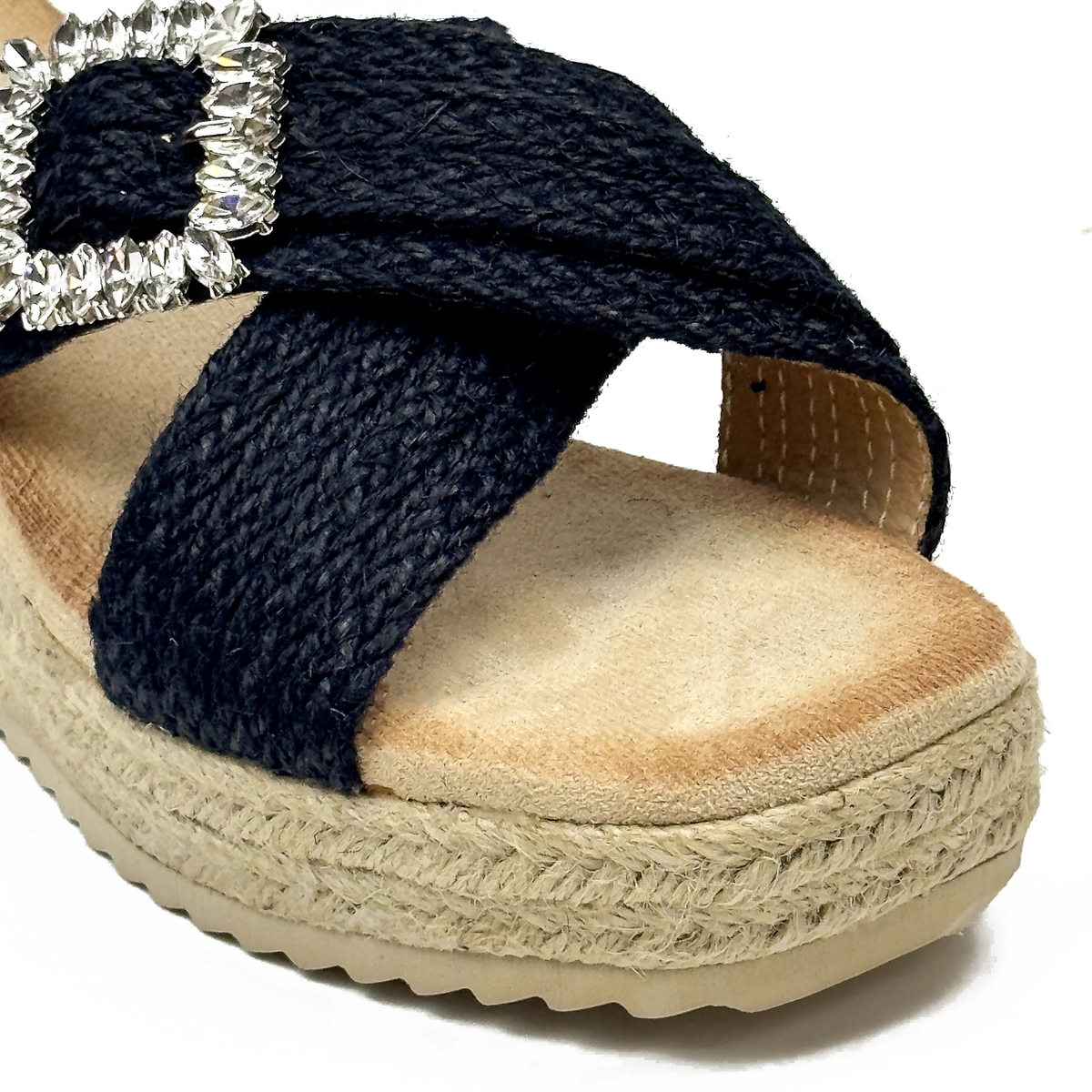 Sandales Compensées Mules Bohème & Strass