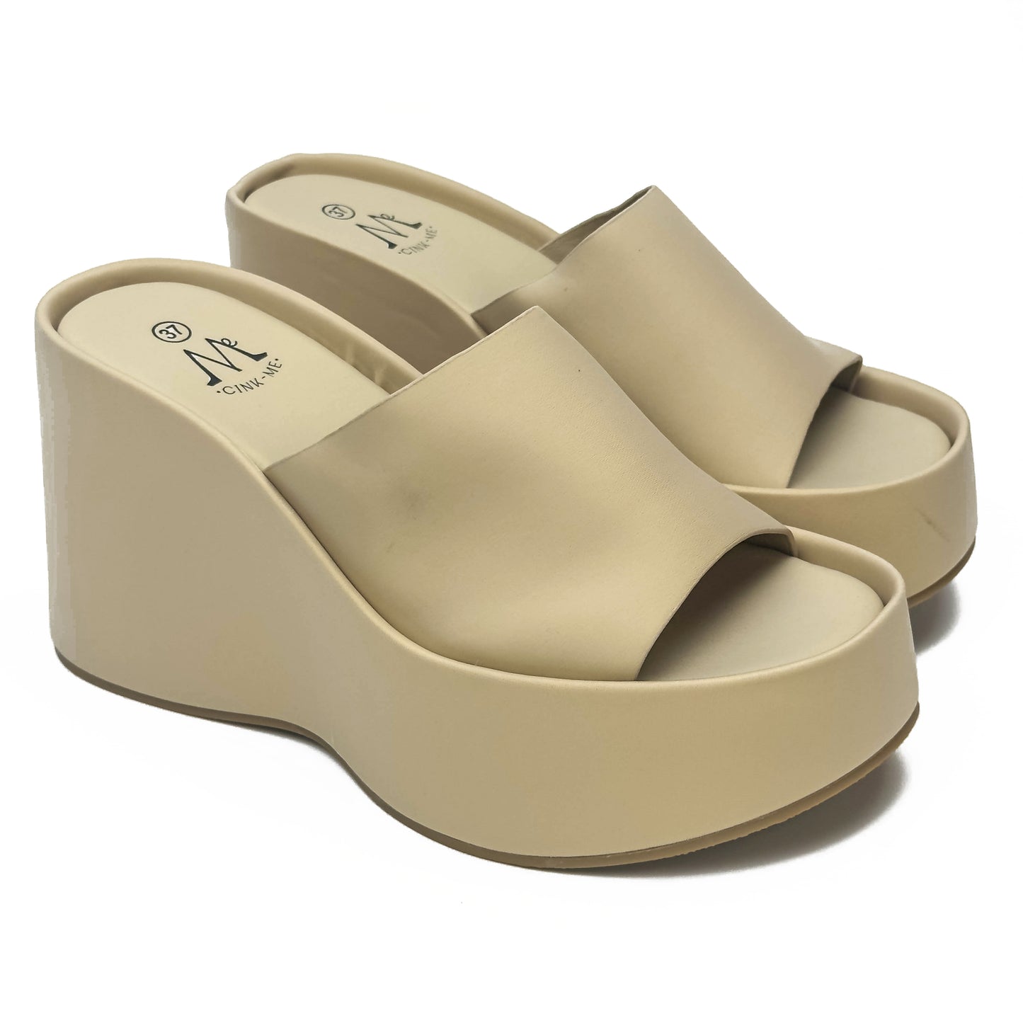 S Compensées à Semelle Plateforme Style Y2K en Faux Cuir Smooth