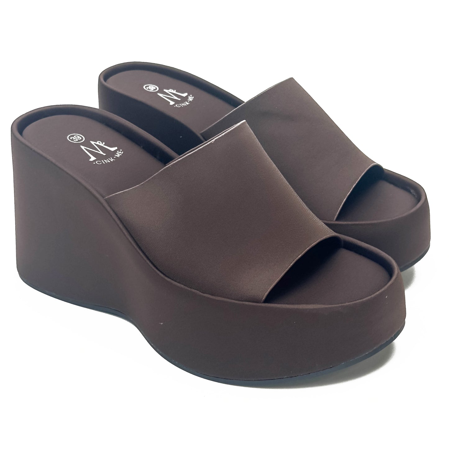 S Compensées à Semelle Plateforme Style Y2K en Faux Cuir Smooth
