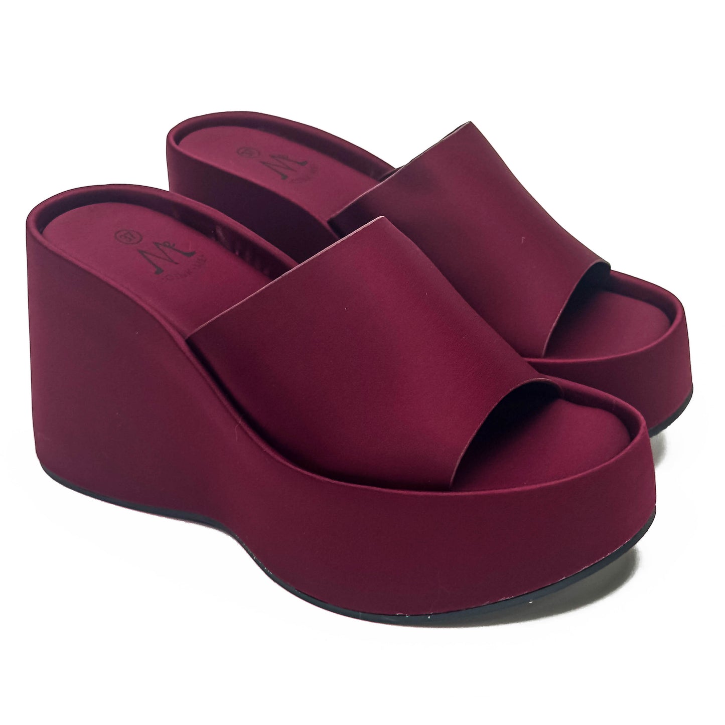 S Compensées à Semelle Plateforme Style Y2K en Faux Cuir Smooth
