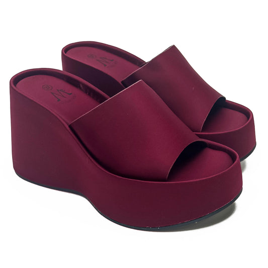 S Compensées à Semelle Plateforme Style Y2K en Faux Cuir Smooth