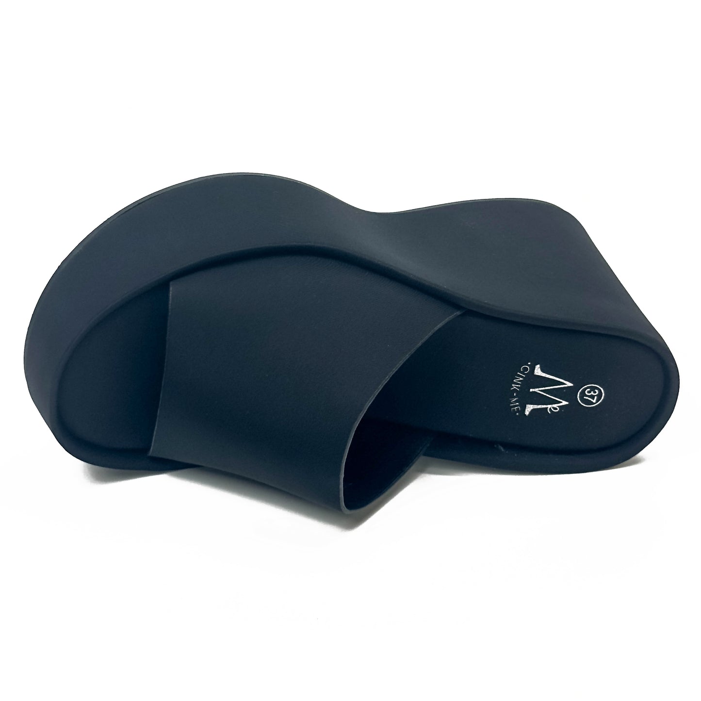 S Compensées à Semelle Plateforme Style Y2K en Faux Cuir Smooth