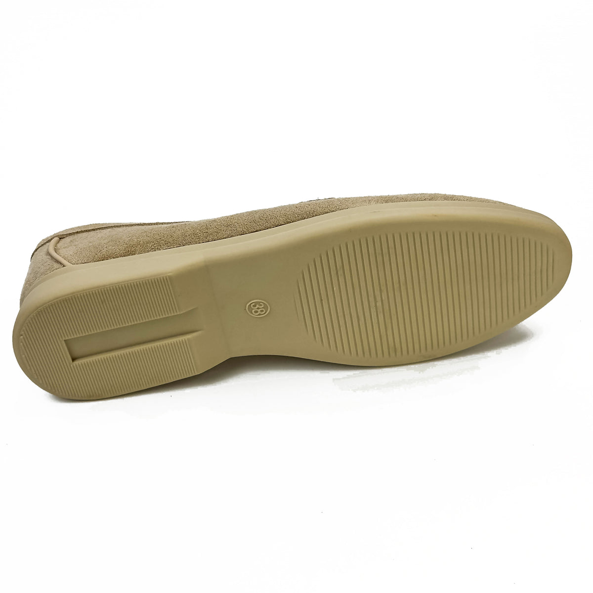 Semelle des mocassins femme aspect daim beige clair – SELEX
