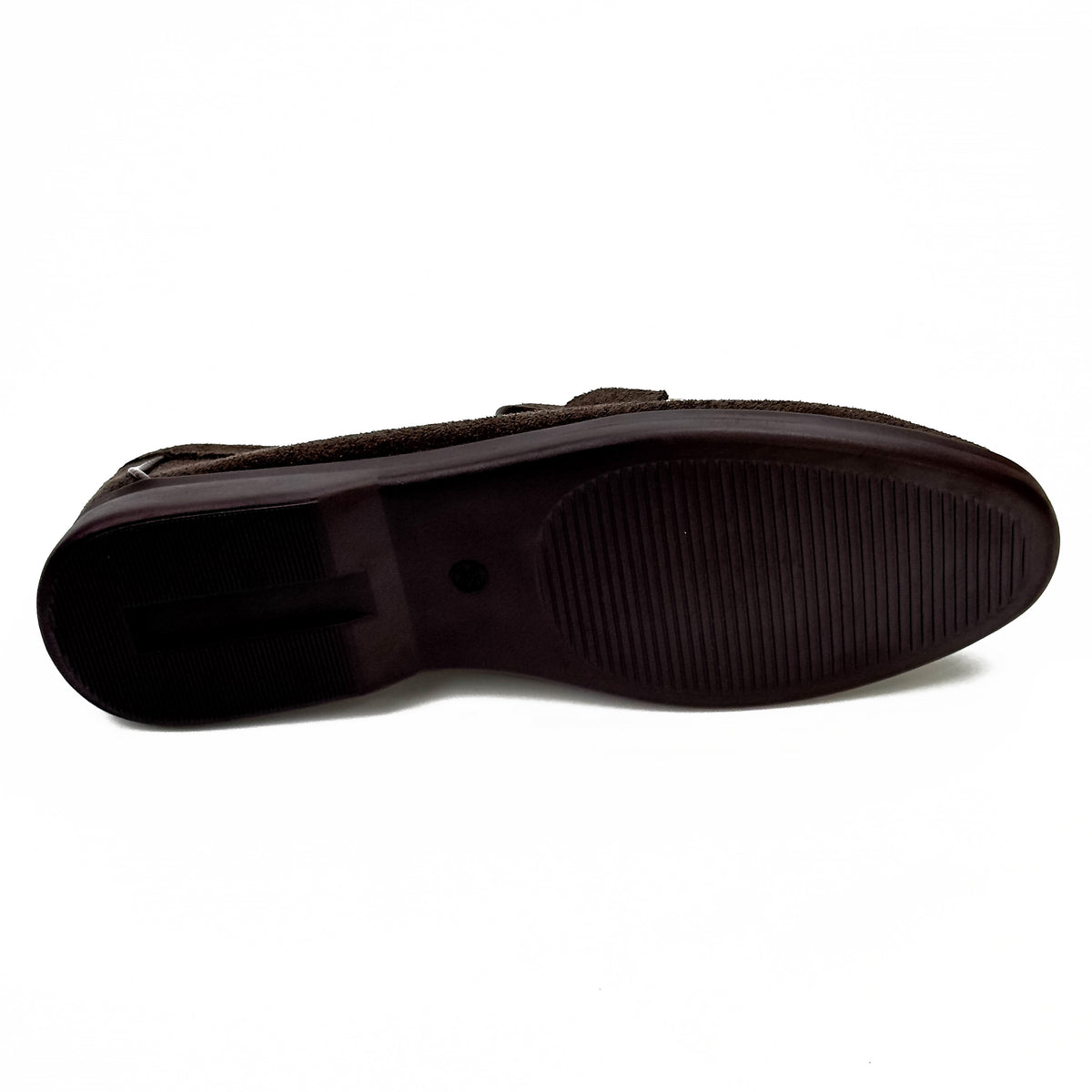 Semelle des mocassins femme aspect daim marron foncé – SELEX
