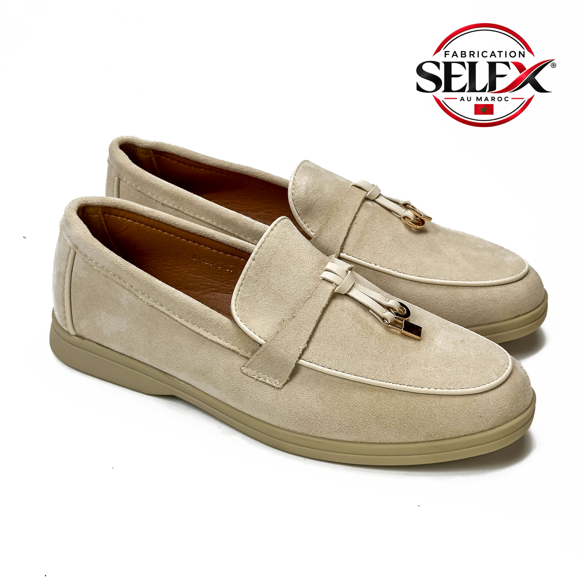 Mocassins Femme à Bride et Ornement Métallique