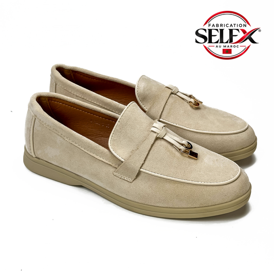 Mocassins Femme à Bride et Ornement Métallique
