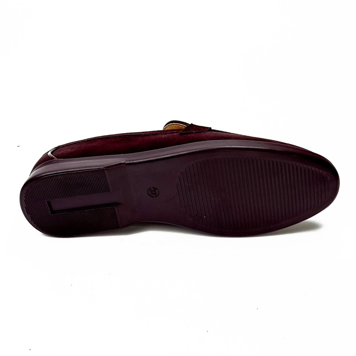 Semelle des mocassins femme bordeaux à ornement métallique – SELEX