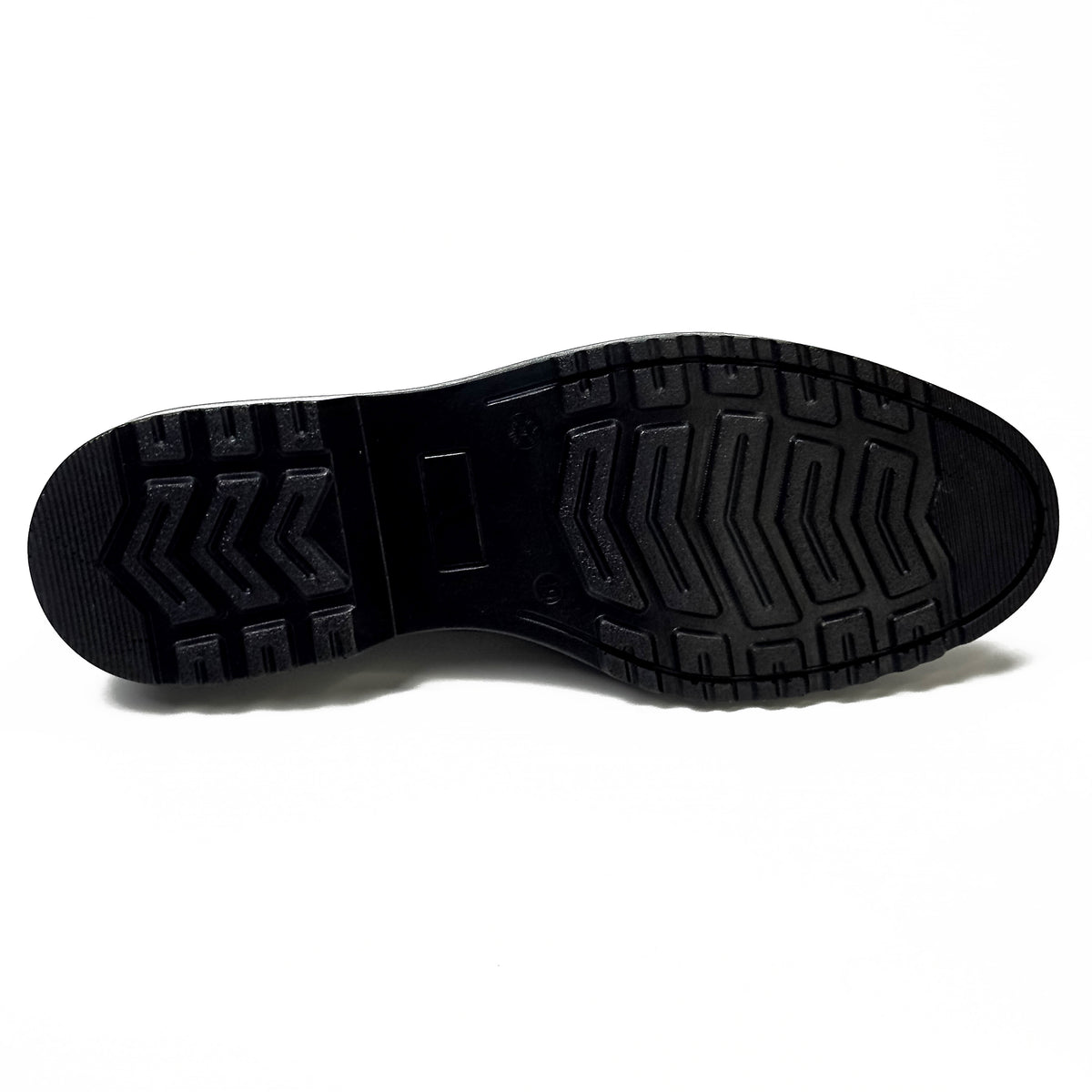 Semelle des mocassins femme en cuir 100 % noir à chaîne métallique – SELEX